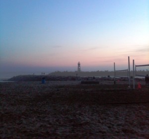Santa Cruz lighthouse at sunset 