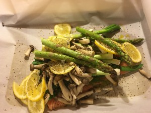 image of parchment baked salmon