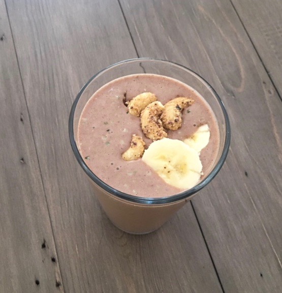 image of chocolate peanut butter protein shake
